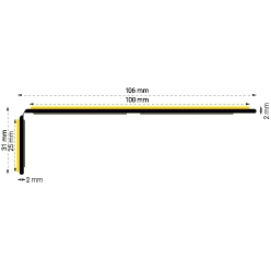 Profilo di Bordo Scala Slim Luminescente, Striato/Luminescente, 1000 x 100 x 31mm (L x P x H) - TKPLD1000-NLS - Product Image 3
