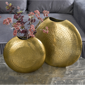 Ensemble de 2 vases muraux en laiton faits à la main, style bohème, vases décoratifs en métal - Product Image 3
