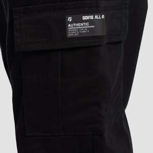 Pantalon cargo d'été léger en toile noire taille XL, taille haute, imperméable, style camouflage, avec fermetures éclair et décorations plissées - Product Image 6
