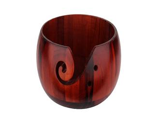 Portable Antique Wood Bowl Decorative Wooden Yarn Bowl for Household Most Trendy Women's <b>Personalized</b> Knitting Bowl Eco Friendly - Product Image 1