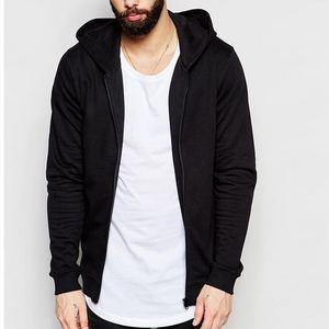 Sudadera con Capucha de Invierno para Hombre, Estilo Urbano, con Cremallera, Bolsillos Laterales, Multicolor, para Uso en Exteriores, Técnica de Teñido Liso, Básica, Mezcla de Algodón - Product Image 1