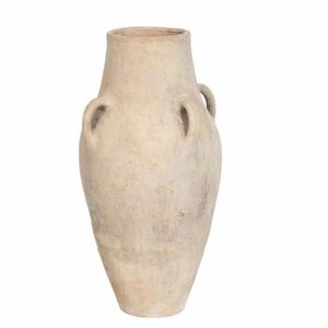 Maceta Rectangular Alta de Barro Blanco Antiguo con Asas, Cajas Decorativas de Almacenamiento - Product Image 2