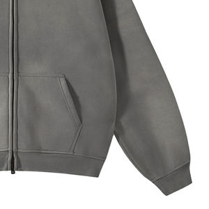 Sweat à capuche en coton 100% personnalisable, poids lourd pour l'hiver, poche kangourou, impression OEM, étiquette privée, broderie, polaire chaud, pull - Product Image 2