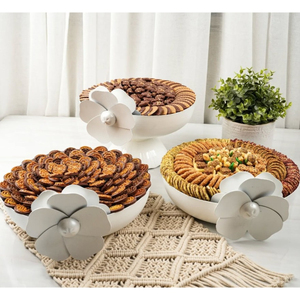 Cuenco para servir de Chocolate con Material de Metal blanco de Calidad exclusiva, accesorio de decoración de Mesa para el hogar o el Hotel, soporte dulce para bodas - Product Image 2