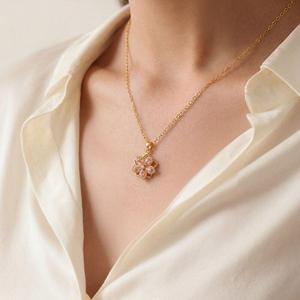 Jeulia Sterling Silver <b>Layered</b> Spinning Flower <b>Fashion</b> <b>Necklace</b> - Product Image 5