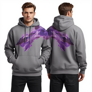 Wholesale Heavy Cotton Oversized Flare Print Hoodie Premium Casual Pullover Custom Apparel Manufacturer - Product Image 2