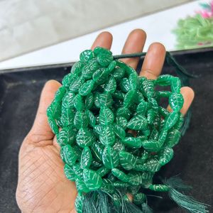 ลูกปัดหินโค้งแก้วสีเขียว - Product Image 4