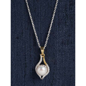 NOVAMART Fine 92.5 <b>Sterling</b> <b>Silver</b> Real <b>Pearl</b> Pendant with Chain Gift for Women and Girls <b>Necklaces</b> Product Category Wholesale E - Product Image 2