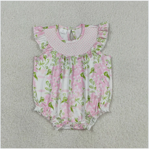 Romper de Burbujas Rosa con Flores para Bebés Niñas SR3805 - Product Image 3