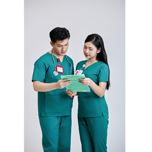Uniforme Quirúrgico FMF Unisex, Conjunto de Uniforme Médico Quirúrgico Verde Vietnamita de Spandex/Algodón, Uniforme de Hospital con Detección de Agujas - Product Image 2