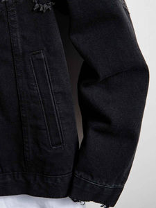 Vente en gros respirante de haute qualité veste en jean pour hommes avec logo personnalisé veste en jean respirante pour hommes à usage extérieur - Product Image 2