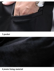 Chaleco clásico de piel de oveja auténtica para hombre, chaleco con cuello en V, chaleco cálido de invierno para hombre, trajes formales informales sin mangas para hombre - Product Image 5