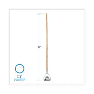 Manche de balai en bois Boardwalk Junior Natural Quick Change 0,88 po Diamètre X 54 pouces Style de design industriel à tête métallique pour sol - Product Image 4