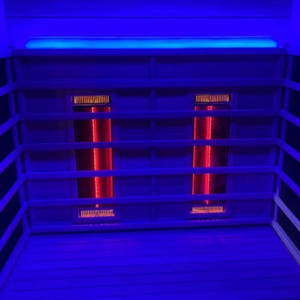 ساونا خشبية كاملة مقاومة للماء لشخصين مع إضاءة ومكبر صوت، شائعة في أستراليا للاستخدام الخارجي مع طيف كامل من الأشعة تحت الحمراء - Product Image 6