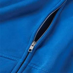 Mens Fashion Zipper Hoodie 100% Cotton Fleece Zip-Up Streetwear Style Jogger Set Eco-Friendly Winter Sweatshirt - Product Image 4