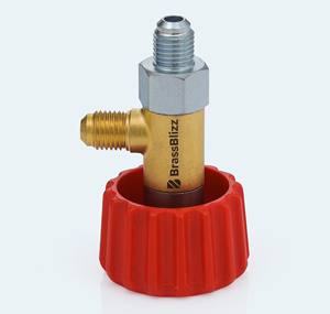 Válvula de Carga BrassBlizz de 1/4 con Perilla 7/16-20 Ambos Lados 45 °   Herramienta de Refrigerante para Aire Acondicionado con Cierre en Línea SAE Flare 1500PSI BB1414CVK - Product Image 4