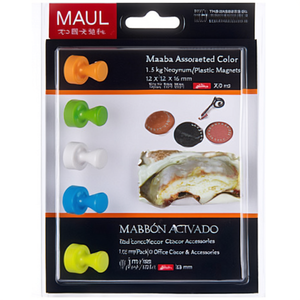 Imanes de Neodimio/Plástico MAUL de Colores Surtidos, 1.5 kg, 12 x 16 mm, 10 Piezas/Paquete, para Decoración y Accesorios de Oficina - Product Image 2