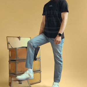 เสื้อยืดแขนสั้นคอกลมทรงหลวมสำหรับผู้ชาย SAPEEMO SPORTS ผลิตจากผ้าฝ้าย 100% เป็นมิตรกับสิ่งแวดล้อม แห้งเร็ว ไม่ยับ ระบายอากาศได้ดี น้ำหนัก 220 กรัม - Product Image 6