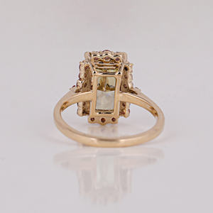 Bague de fiançailles pour femme élégante en or 10KT jaune diamant coupe rayonnante serti Halo classique laboratoire rose créé diamant certifié IGI - Product Image 4