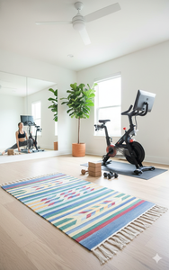 Cotton Woven Fancy Modern Floral Plush Rectangle <b>Rug</b> Reversible Backing Machine Washable Home <b>Camping</b> Travel Exercise Prayer - Product Image 4