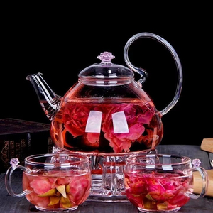 Petite théière en verre design avec infuseur Service à thé en verre transparent - Product Image 1