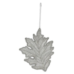 Artisan Maple Leaf Zari Hanging | Traditional Embroidered Leaf Charm with Tassels <b>for</b> Wall, <b>Door</b> & Celebration Decoration - Product Image 1