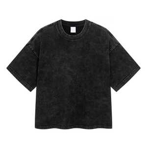 100% Cotton Summer Vintage High Street Style Breathable Quick Dry Regular Fit Canvas <b>Men's</b> <b>T</b>-<b>Shirt</b> Stone Wash 2025 - Product Image 1