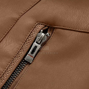 Veste en cuir pour homme, best-seller, écologique, coupe-vent, respirante, imperméable, col montant, logo sur le devant, design personnalisé - Product Image 4