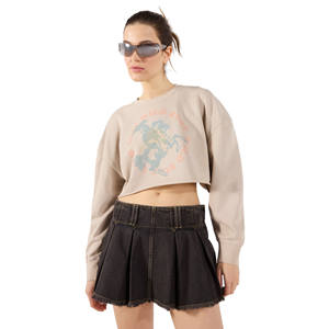 Sudadera de Mujer de Excelente Calidad, Invierno, Corte Recortado, Manga Larga, Cuello Redondo, Logotipo Personalizado, Tejido de Punto, Talla Grande, 100% Algodón - Product Image 1