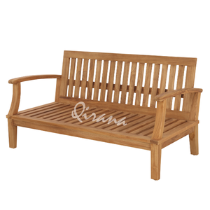 ระเบียงที่นั่งชานบ้านม้านั่งเลานจ์ไม้สัก2-Seater สบายพร้อมเบาะและหมอนสำหรับเฟอร์นิเจอร์กลางแจ้ง - Product Image 1