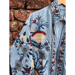 Chaqueta de algodón 100%, chaqueta con bordado Floral Suzani de tela TNT con forro interior de algodón, chaqueta de fiesta para mujer, estilo Hippies - Product Image 2