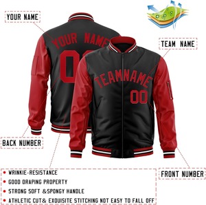 Varsity Jacket Contraste Manches Personnalisé Équipe Nom Numéro Broderie Personnalisé Bomber College Letterman Veste Dropshipping - Product Image 3
