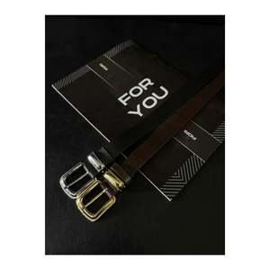 Set of 2 Gold <b>Silver</b> Plated Non-Tarnish Women's Trouser Belt, <b>Jacket</b> Belt, Dress Belt, Shirt Belt - Black-Brown - Product Image 3