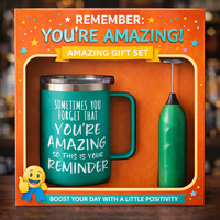 Ensemble de gobelet et de mousseur à lait en acier inoxydable, mug à café inspirant, cadeau avec mousseur à lait pour la maison et le bureau