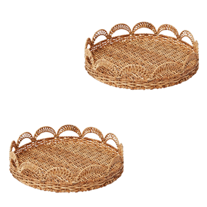 Plateau de service en rotin écologique fait à la main de style vintage passe au lave-vaisselle pour les décorations de fête en gros du Vietnam - Product Image 3