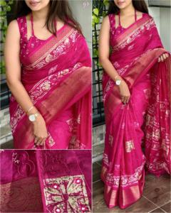 Hermoso algodón de muselina de moda con Gotapatti y Mirror Work Saree Fabricante y proveedor de Surat al Rtae más bajo - Product Image 4