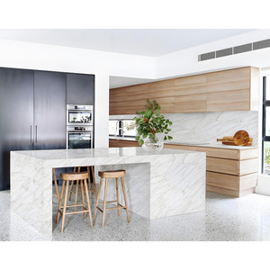 2025 nuevo aspecto de mármol Panel de piedra Artificial Calacatta blanco gris vena cuarzo losas encimeras para tocador superior cocina isla Bar - Product Image 4