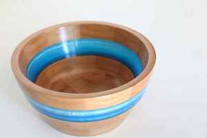 La mejor calidad, nueva y exquisita ensaladera de madera de acacia y resina, vajilla de cocina de hotel, cuenco de madera para el hogar y la cocina - Product Image 3