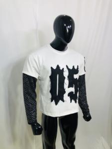 T-shirt homme 100% coton de haute qualité style vintage vieilli épaule tombante de haute qualité logo surdimensionné décontracté - Product Image 2