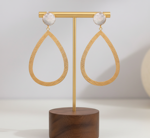 Boucles d'oreilles pendantes tendance en argent 925 avec pierre de lune arc-en-ciel pour femmes - Mariage et fête - Product Image 4