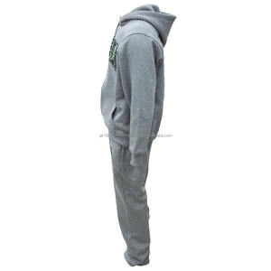 Ensemble de survêtement unisexe en coton 100% grande taille, style hip-hop, avec broderie, pantalon de jogging et sweat à capuche zippé, streetwear - Product Image 3