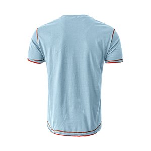 เสื้อยืดแขนสั้นสำหรับผู้ชาย,เสื้อเบลาส์คอกลมแขนสั้นใส่เดินชายหาดสีตัดกัน - Product Image 2