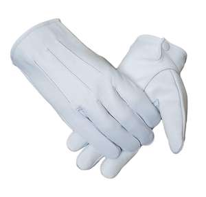 Venta superior personalizado bordado Masonic Regalia guantes de mano de cuero blanco Freemason Regalia guantes - Product Image 5