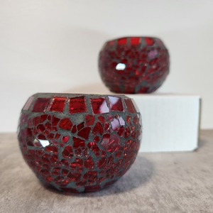 Portavelas de Mosaico Multicolor Hechos a Mano, Frascos de Vidrio Cilíndricos con Tamaño Personalizado para Hogar, Jardín, Navidad y Bodas - Product Image 3