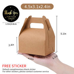 Kraft Pastelería Postre Gable Caja de regalo Cartón DE BODA Logotipo personalizable Caja de embalaje Mayoristas de fábrica Bajo Moq - Product Image 4