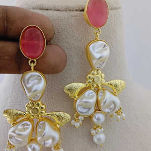 Juego de pendientes colgantes Celeste Bloom elegante diseño ingenioso de latón pesado texturas naturales pendientes colgantes a granel de moda personalizables - Product Image 1