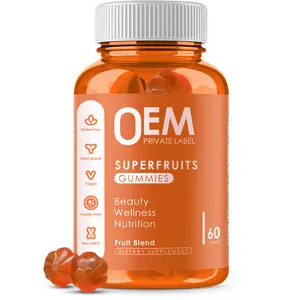 OEM厂家直销商业超级水果混合能量软糖，用于美容健康和营养