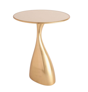 Grande vente de meubles décor de salon table d'appoint en métal avec support fini doré avec dessus arrondi maison hôtel restaurant café - Product Image 6