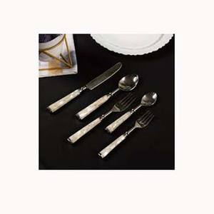 High Western martelé rectangulaire fin résine poignée argent poli élégant ustensiles de cuisine Designer couverts pour hôtel - Product Image 1