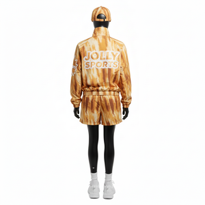 Conjunto de Pantalones Cortos Cortavientos para Mujer, Transpirable, de Poliéster Tejido, con Estampado Completo y Logotipo Personalizado - Product Image 2